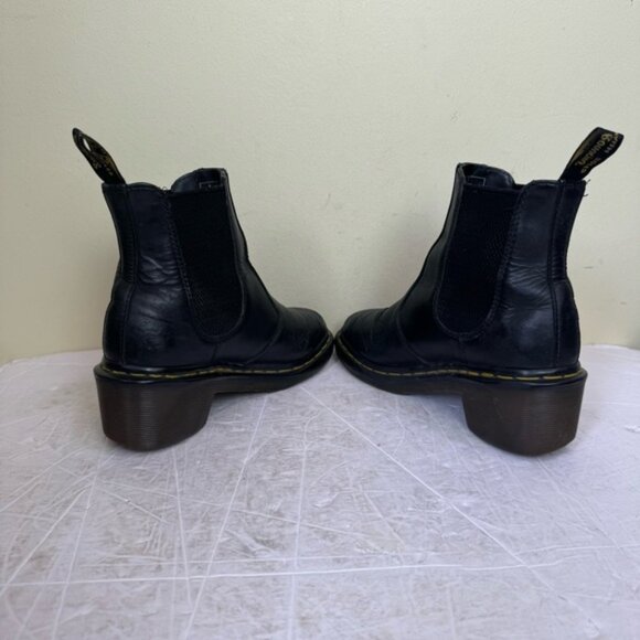 Dr. Martens Cadence Chelsea Heel Boot Black Tan Booties Leather Stretch PullOn 6 - Picture 6 of 16